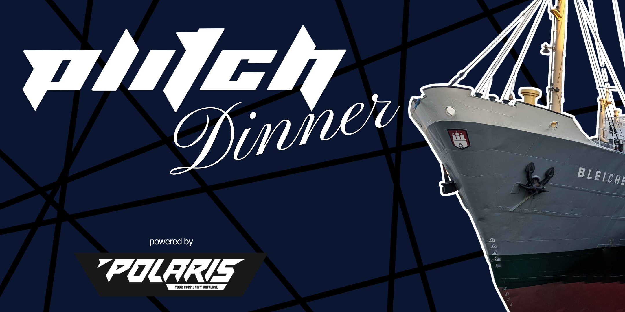 PLITCH Dinner Schriftzug mit Schiff